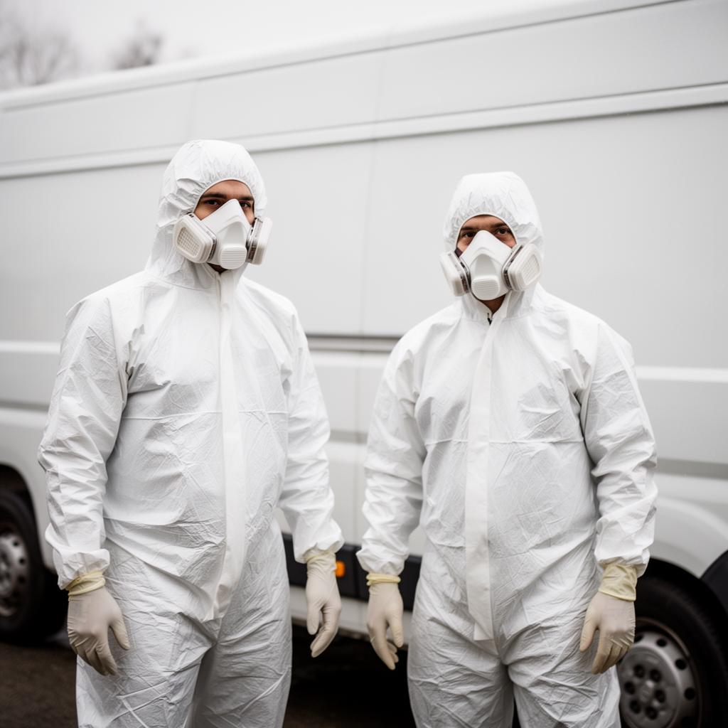 Team van Schoonmaak Pro XL in beschermende kleding